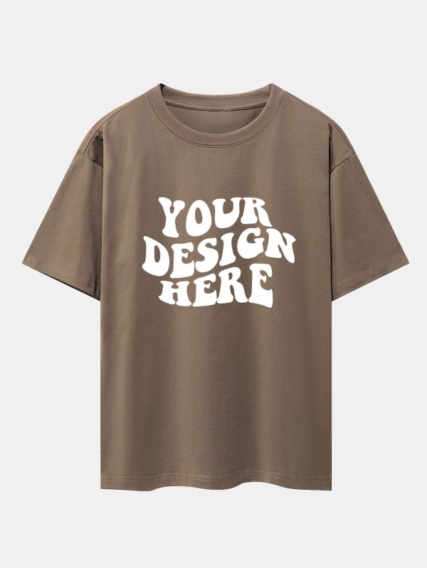 cf22a8d3acaff8627918304128b60ca04c2bb78f740d0fc17984fdc6277ff0a4.jpg Your Design Here Print Drop Shoulder Oversize T-Shirt