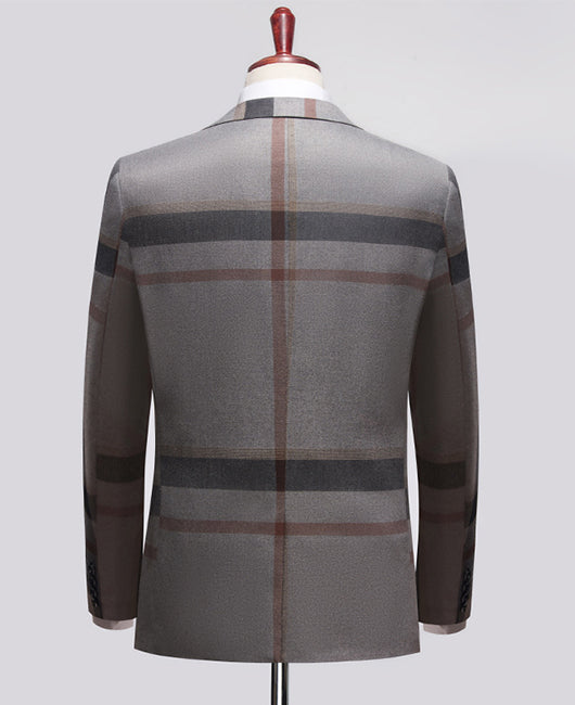 d4040a8795e1d2df28f733b8060de2e545b9b5dfc1a47a9861c425b385c356e1.jpg Business Plaid Print Lapel Collar Blazer & Blazer Vest & Pants 3pcs Set