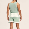 Suitmens Men's Casual Knit Sleeveless Athletic Shorts Set 02