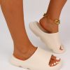 d52d704397982e76ac5e06cf8ae519e4d77df127177f866b874b20d205fa4e71.jpg Thick-bottomed Solid Color Bathroom Home Sports Slippers, Beige Women's Slippers