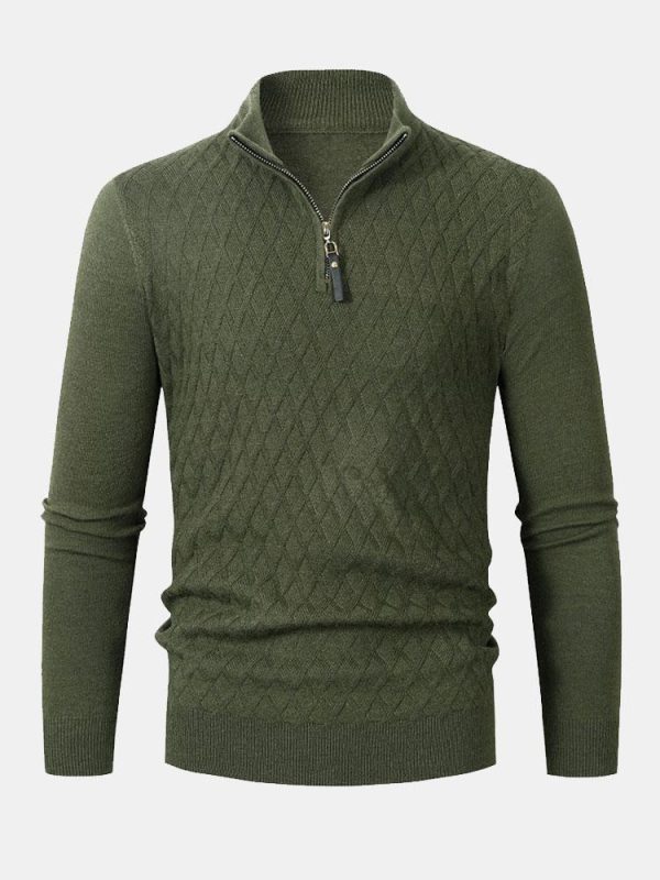 d7576c24ecf30848be8f97be49bb1f333759b069e022201cbe57885352398d30.jpg Diamond Mock Neck Quarter Zip Sweater