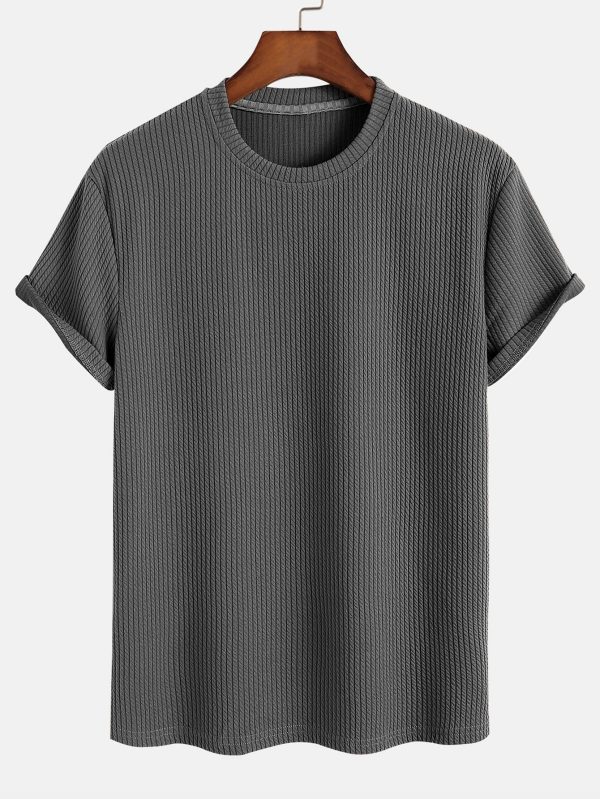 dab5cdef3564c54032e9d0beb9e931461c0c99eac4ce548d4c4dc34ff89c0bcc.jpg Muscle Fit Ribbed T-Shirt