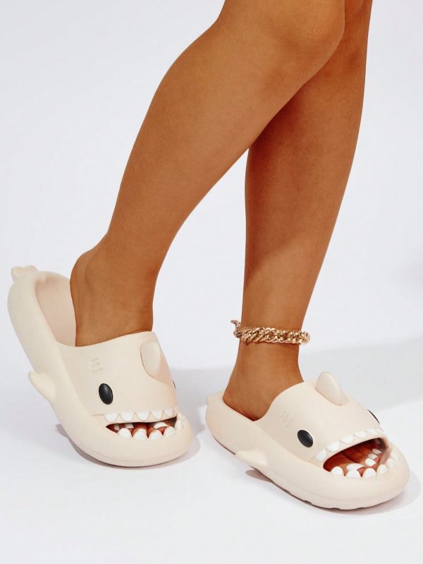 Women Shark Design Slides, Cute Summer EVA Single Band Slides