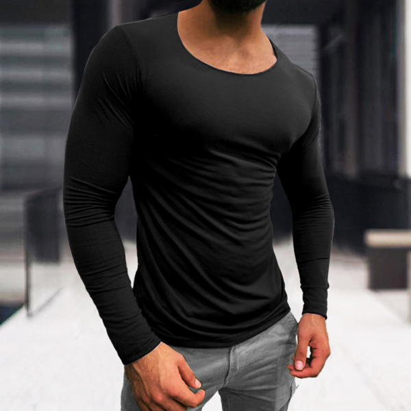 deec8125655bb43d5686cc7dc6d5148dd563c7ca0e7e74c541cd3406cf04e48c.jpg Men's Basic Cotton Breathable Long Sleeve T-Shirt