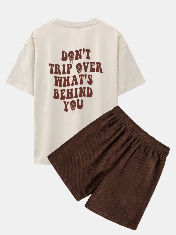 df41a59a7cf2f6df75c3b8d9a6ddc48f748a9fb05372d55ebd30cb5f5e7f3c71.jpg Slogan Back Print Oversize T-Shirt & Corduroy Shorts