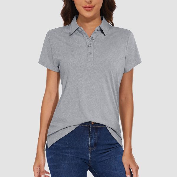e01058827245d02fcd5f2a57a396d32f9c59afacedd5bc260479e7f4c2e558fc.jpg Women's Polo T-shirt 4 Buttons Casual T-Shirts Quick Dry Short Sleeve Golf Shirt