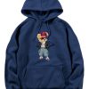 Hip Hop Style Bear Print Hoodie