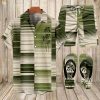 Suitmens Men's Hawaiian Bowling Print Shirt Three-Piece Set 048