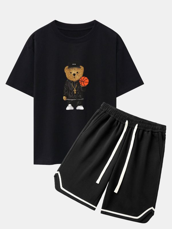 e8de26abf3d3e8084016e94ab5cf0fa4ce02b1c0842060726d5ba0e78f5d72c6.jpg Basketball Bear Print Drop Shoulder Oversize T-Shirt & Jersey Basketball Shorts