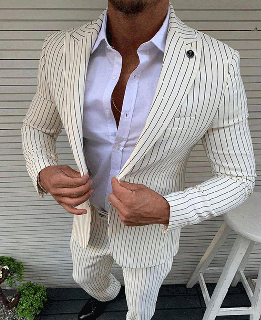 ea83fad5cbaf463571c66c61323210789c117b3f564805d9e36d01f56e07ab34.png Casual Vertical Stripe Lapel Collar Blazer & Pants 2Pcs Set