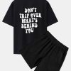 edceb981d314c29461e90e49db830670be032a531a8823971270efbfdab670d6.jpg Slogan Back Print Oversize T-Shirt & Corduroy Shorts