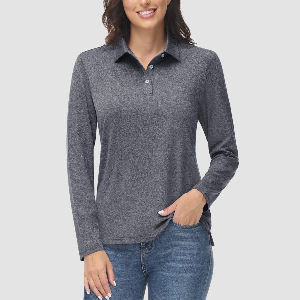 eff23d25d9ccf87618618392313bc7ae03d75a420e11708624ed37d0a155fe93.jpg Women's Polo Shirts Long Sleeve UPF 50+ Sun Protection Golf Shirts Quick Dry Athletic Workout Collared Shirt