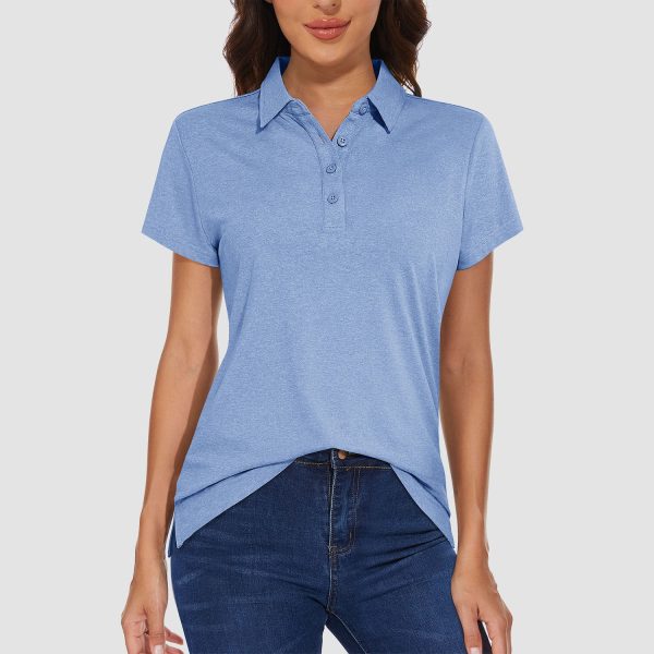 f0faf66e5dd773465b9eaf9c069ffb107f11ba634995f994bbef3b60bbe32aaa.jpg Women's Polo T-shirt 4 Buttons Casual T-Shirts Quick Dry Short Sleeve Golf Shirt