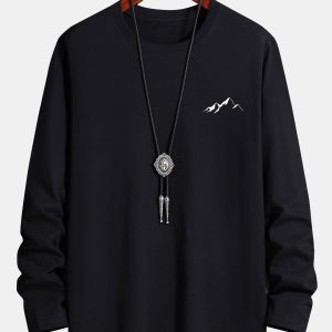 f13b6838a3cfaf9af1601cab74a15dde9889ab17db68905d647141d957a6f0de.jpg Long Sleeve Mountain Graphic Print Cotton T-Shirt