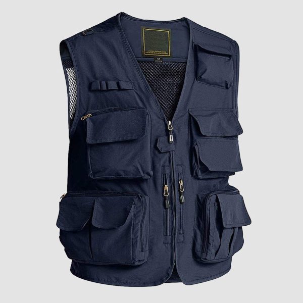 f401ba409b7f008d07e9fac6136b0d75983ea3487222557b205f045631236156.jpg Men's Outerwear Vests Mesh Sleeveless Outdoor Work Vest with Multi Pockets Cargo Waistcoat Fishing