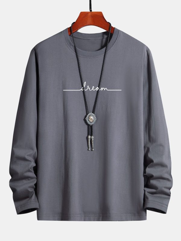 Long Sleeve Dream Print Cotton T-Shirt