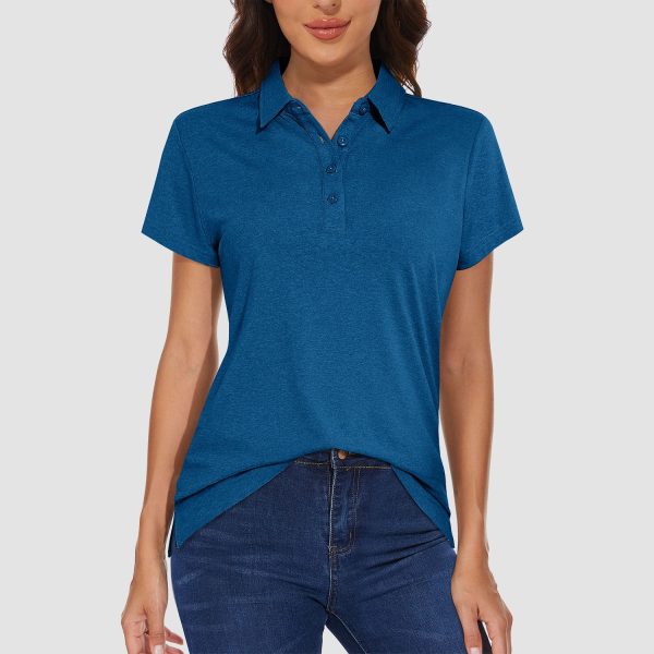 f79c9b1d989b6371a3cd57ba04e0fef076e03887a4b163c9a19250545bdf461f.jpg Women's Polo T-shirt 4 Buttons Casual T-Shirts Quick Dry Short Sleeve Golf Shirt
