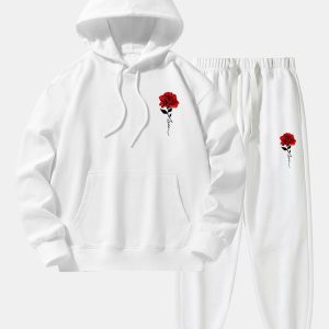 f8928dd855f3eacd6c54178d55d437530073898785702652437244d2b38100a5.jpg Rose Print Cotton Blend Hoodie & Jogger Pants