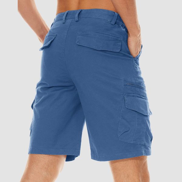 f93407de327a0a0b5e181c21e5bb995231f08d55db7438a059adab0d175dfe75.jpg Men Classic Cargo Lightweight Many Pockets Work Elastic Waist Casual Cotton Comfortable Shorts