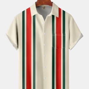 ff2dead3599b5a7ecab72cceffaca02d1384c55d3ff4de893f5ede867893a665.jpg Men's Casual Short Sleeve Hawaiian Shirt with Chest Pocket Print